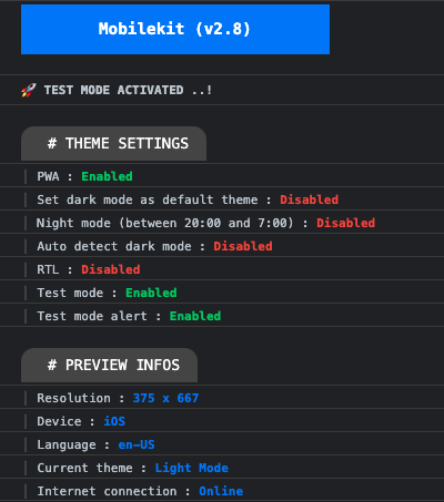 testmode